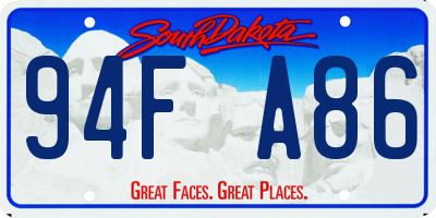 SD license plate 94FA86