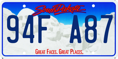 SD license plate 94FA87