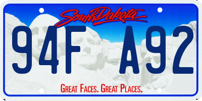 SD license plate 94FA92