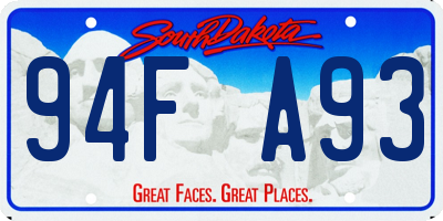 SD license plate 94FA93