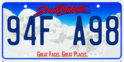 SD license plate 94FA98