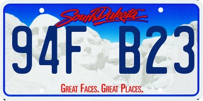 SD license plate 94FB23