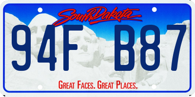 SD license plate 94FB87