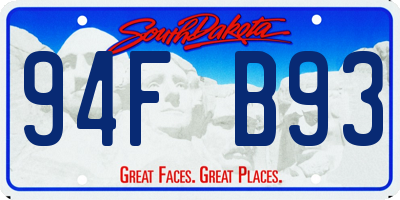 SD license plate 94FB93