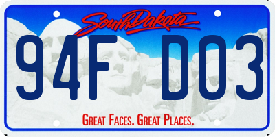 SD license plate 94FD03