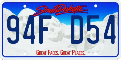 SD license plate 94FD54