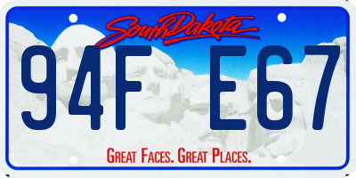 SD license plate 94FE67