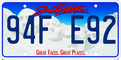 SD license plate 94FE92