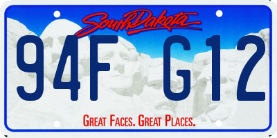 SD license plate 94FG12