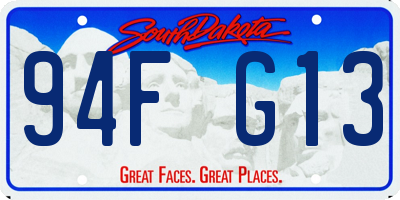 SD license plate 94FG13