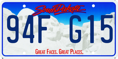 SD license plate 94FG15