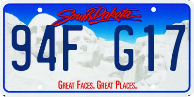 SD license plate 94FG17
