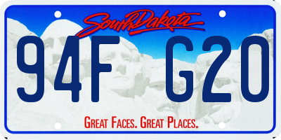 SD license plate 94FG20