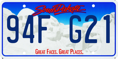 SD license plate 94FG21