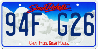 SD license plate 94FG26
