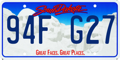 SD license plate 94FG27