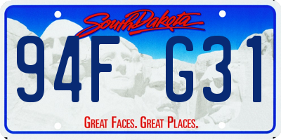 SD license plate 94FG31