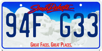 SD license plate 94FG33