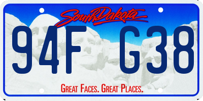 SD license plate 94FG38