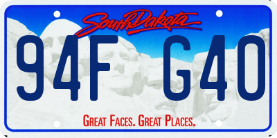 SD license plate 94FG40