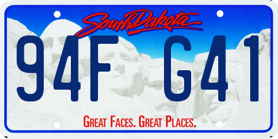 SD license plate 94FG41