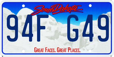SD license plate 94FG49