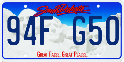 SD license plate 94FG50