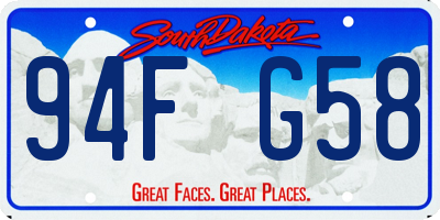 SD license plate 94FG58