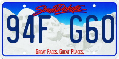 SD license plate 94FG60