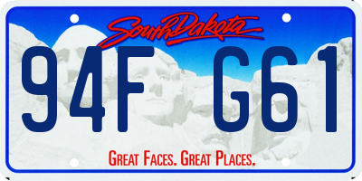 SD license plate 94FG61