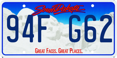SD license plate 94FG62
