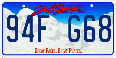 SD license plate 94FG68