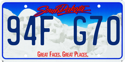 SD license plate 94FG70