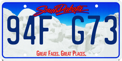 SD license plate 94FG73
