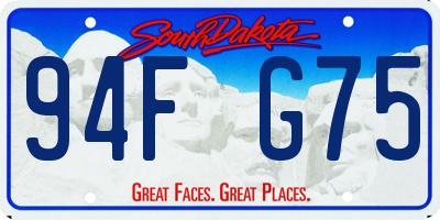 SD license plate 94FG75
