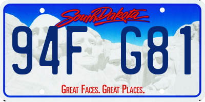 SD license plate 94FG81