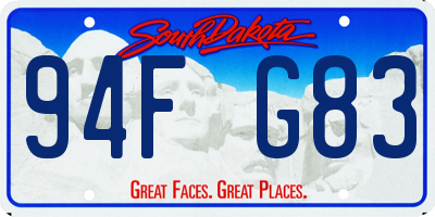 SD license plate 94FG83