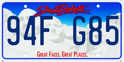 SD license plate 94FG85