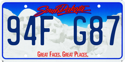 SD license plate 94FG87