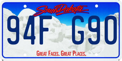 SD license plate 94FG90