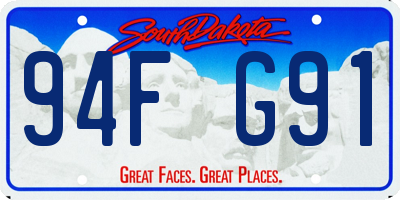 SD license plate 94FG91