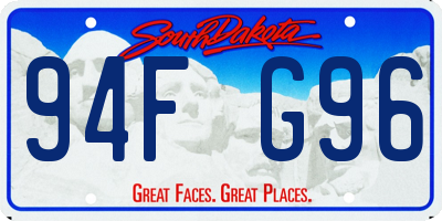 SD license plate 94FG96