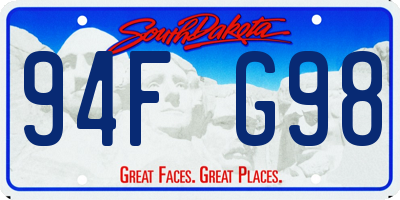 SD license plate 94FG98