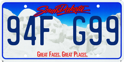 SD license plate 94FG99