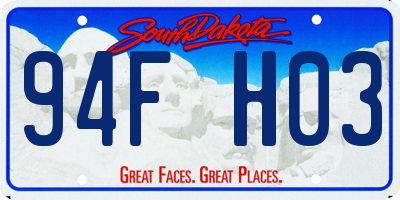 SD license plate 94FH03