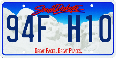 SD license plate 94FH10