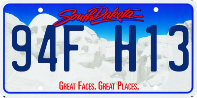 SD license plate 94FH13
