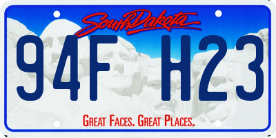 SD license plate 94FH23