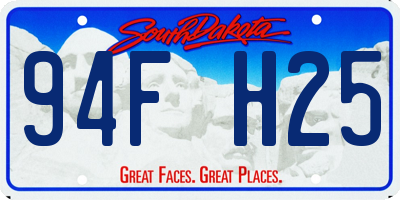 SD license plate 94FH25