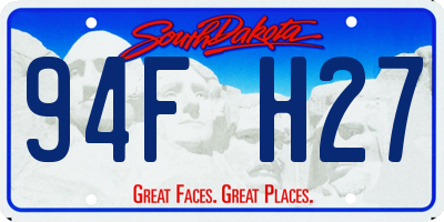 SD license plate 94FH27